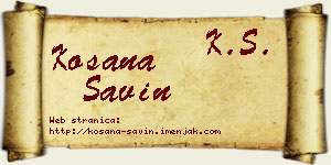 Kosana Savin vizit kartica